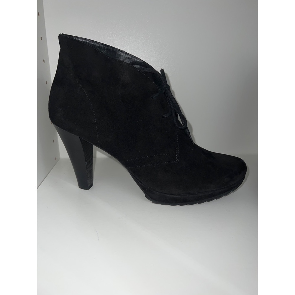 Paul GREEN BLACK SUEDE LACE UP ANKLE BOOTIES - SIZE 10